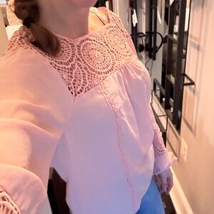 Zac & Rachel Light Pink Lace Blouse